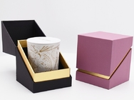 Cajas de embalaje de la vela del regalo de la cartulina de papel orgánica decorativa del plegado en abanico con el parte movible de la espuma