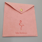 El regalo del lazo de la tela del sobre del ante del ODM del OEM empaqueta color rosado