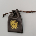 El regalo de cuero suave del lazo de la tela de la PU de Brown los 9x12cm empaqueta con el logotipo del oro