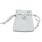 El regalo blanco del lazo de la tela de la joyería del ante empaqueta los 9x12cm con el logotipo