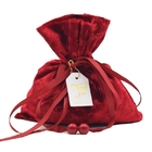 El regalo del lazo de la tela de la suave al tacto empaqueta el material de alta calidad del terciopelo con la etiqueta del saludo
