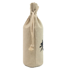 El regalo de lino natural del lazo de la tela del lino del 100% empaqueta el embalaje del vino