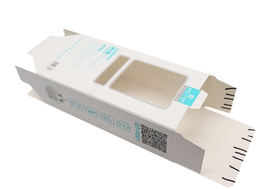 caja de embalaje del papel blanco del color del almacenamiento del cargador con el ODM claro del OEM de la ventana