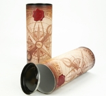 Caja de regalo cuidadosamente hecha a mano del cilindro del vino con de encargo formada