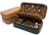 Caja de cuero de la joyería de la cremallera de la caja de regalo de la artesanía perfecta con el logotipo de la pantalla de seda
