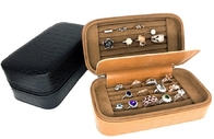 Caja de cuero de la joyería de la cremallera de la caja de regalo de la artesanía perfecta con el logotipo de la pantalla de seda
