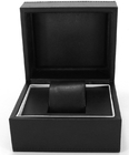 Caja de reloj de cuero para hombre negra sellada del final con el ODM del OEM del logotipo disponible