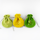 Pequeños bolsos grabados en relieve de la joyería del terciopelo de Logo Fabric Drawstring Gift Bags
