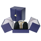 Logo Pu Leather Jewellery Box metálico para el empaquetado del reloj del brazalete de la pulsera