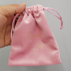 Bolsa suave rosada de la joyería del terciopelo, bolso del regalo del terciopelo del SGS el 10x15cm