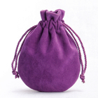 Bolso de lazo inferior redondo púrpura, lazo de la bolsa de la joyería del viaje del terciopelo de los 5*7cm
