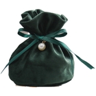 El regalo del lazo de la tela de la suave al tacto empaqueta el oro sellado modificado para requisitos particulares Logo Pouch Bag