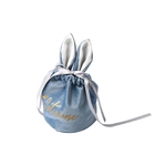 El regalo del lazo de la tela de la suave al tacto empaqueta el oro sellado modificado para requisitos particulares Logo Pouch Bag