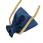 bolsa azul marino del regalo del terciopelo del bolso del regalo del lazo de la tela del 10x15cm con adorno de la cinta