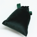 el bolso del regalo del lazo de la tela de los 8x10cm personalizó la bolsa verde del regalo del terciopelo