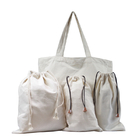 Los bolsos amistosos lavables de Eco con la producción reutilizable del algodón del lazo empaquetan la basura cero, bolsos del regalo del lazo de la tela de la lona