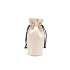 Cree los bolsos del regalo para requisitos particulares del lazo de la tela del bolso del vino del lazo del algodón de la lona de la botella de Logo Printed 1