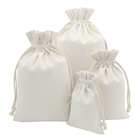 El algodón de encargo amistoso Mini Large Capicity Drawstring Packaging de la lona del regalo empaqueta bolsos del regalo del lazo de la tela